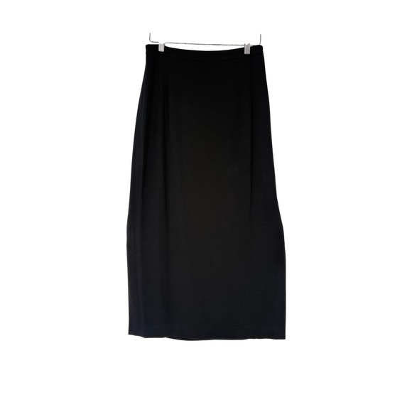 Gianni Essentials Black Maxi Skirt High Waist Slit Career Made in‎ USA 12 - Picture 1 of 6